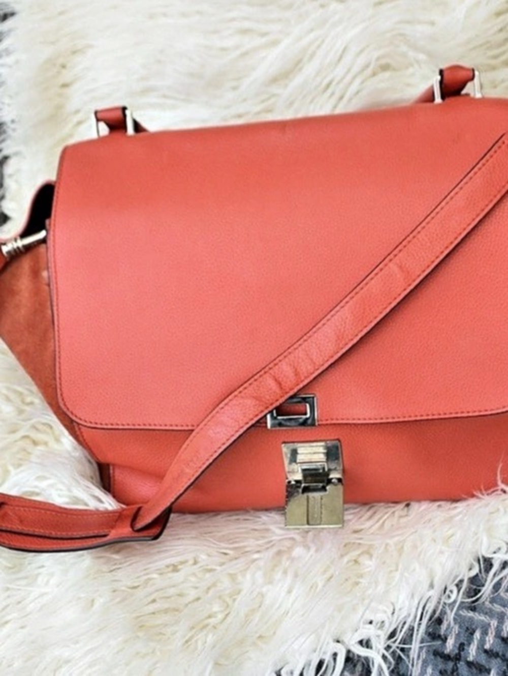 Celine Trapeze Bag Red & Brown Shoulder Bag